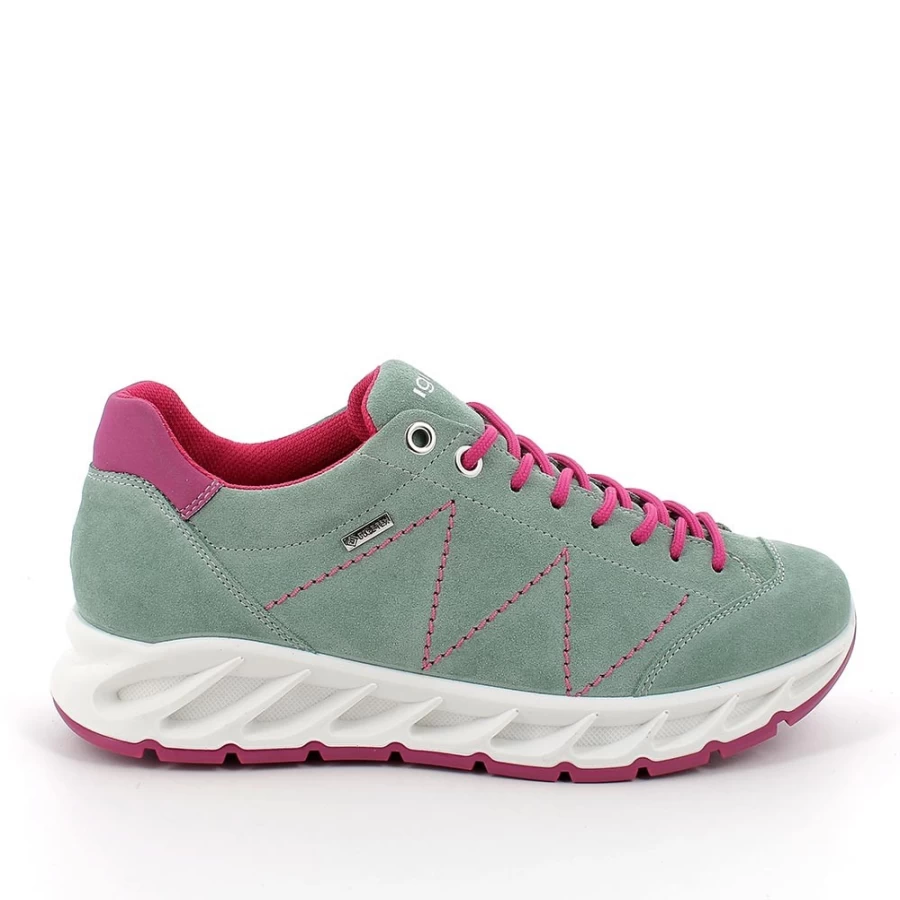 "Igi&Co Women's Mint Green Leather Sneakers with Gore-Tex® Waterproof Technology"