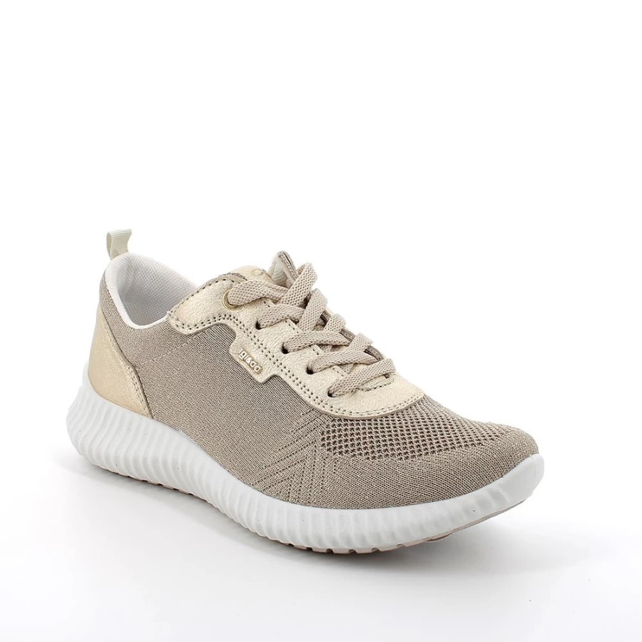 Igi&Co Women's Beige-Platinum Sneaker Sock Hybrid Comfortable Fashion Shoes