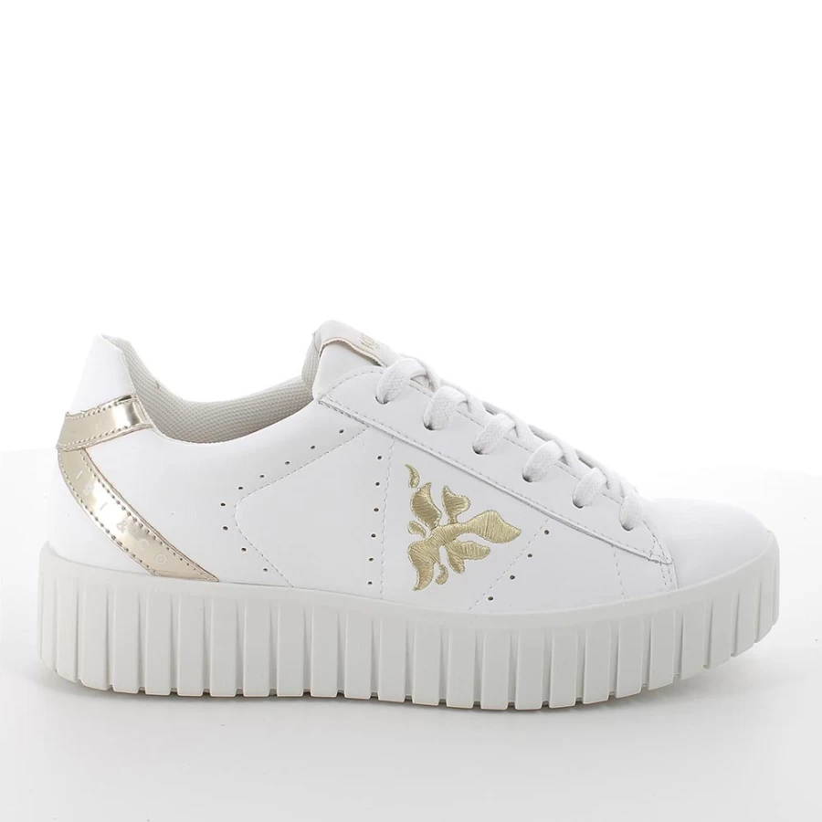 "Igi&Co Women's White and Gold Sneakers - Fashionable Ladies Athletic Shoes"