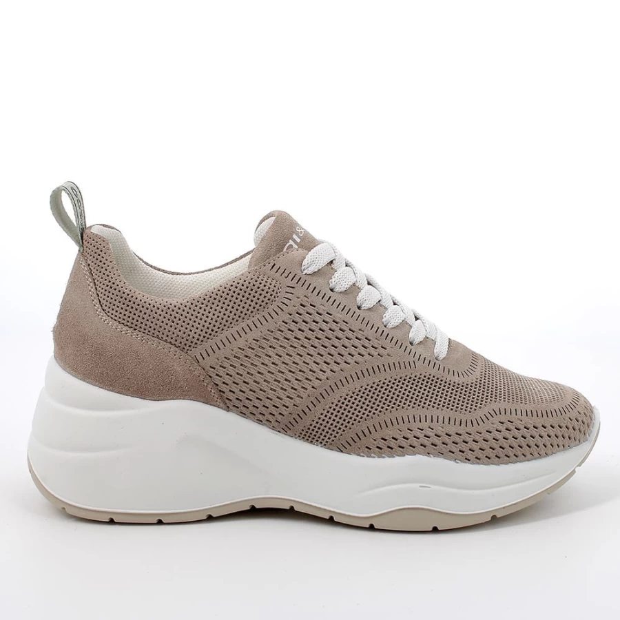 "Igi&Co Women's Leather Wedge Sneakers – Visone Style for Comfort & Fashion"