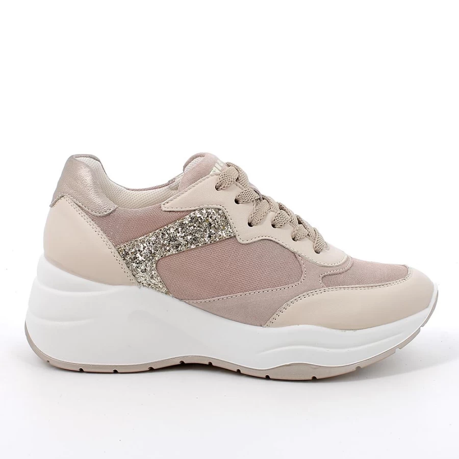 "Igi&Co Women's Wedge Sneakers in Ecru – Stylish Comfort for Everyday Wear"