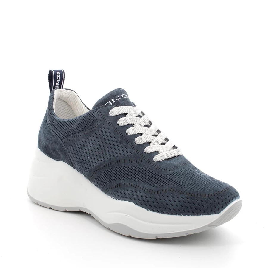 "Igi&Co Women's Leather Wedge Sneakers for Jeans - Stylish & Comfortable"