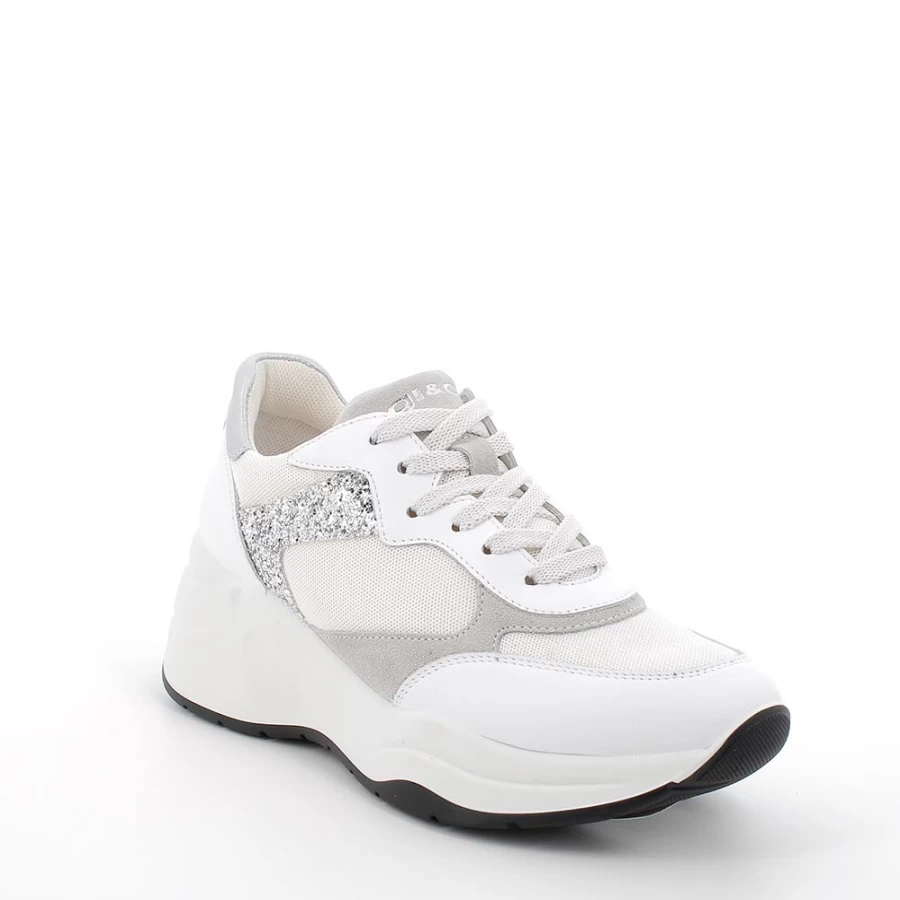 "Igi&Co Women's White Wedge Sneakers - Fashionable Comfort Footwear"