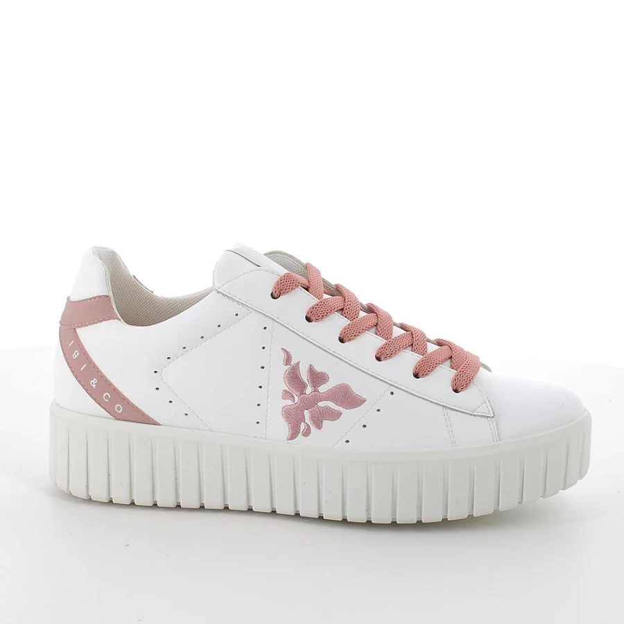 Igi&Co Women's White-Rose Sneakers - Stylish & Comfortable Ladies Fashion Shoes
