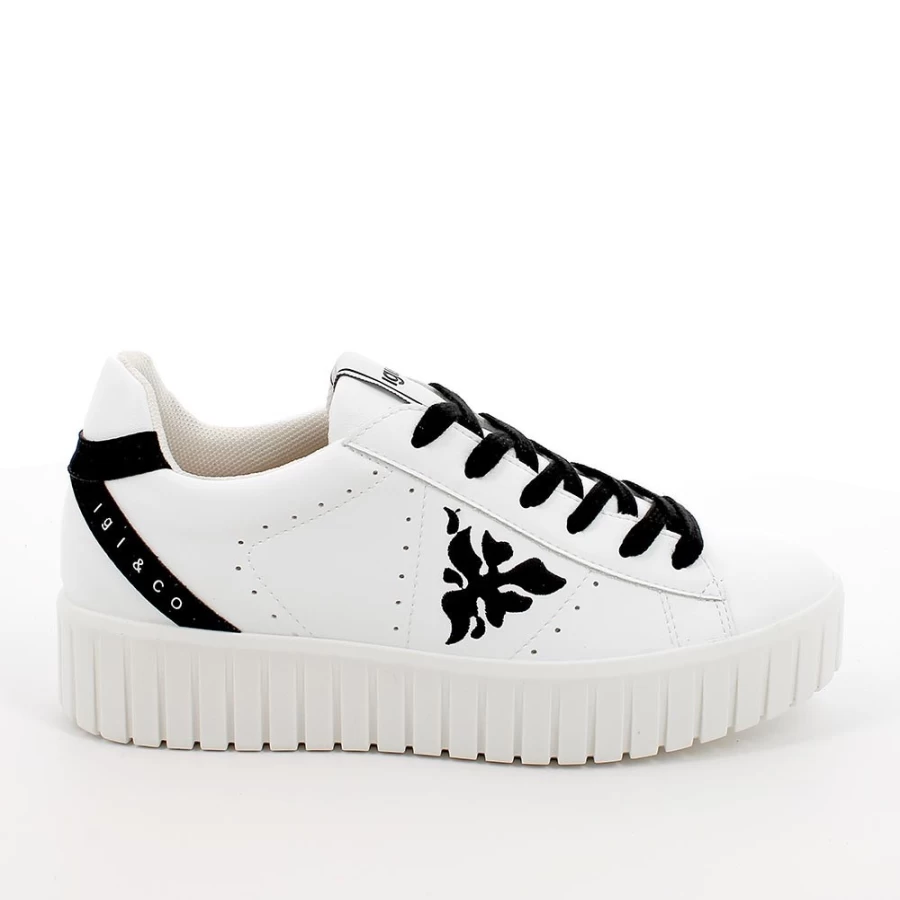 Igi&Co Women's White and Black Sneakers - Fashionable Athletic Shoes for Ladies