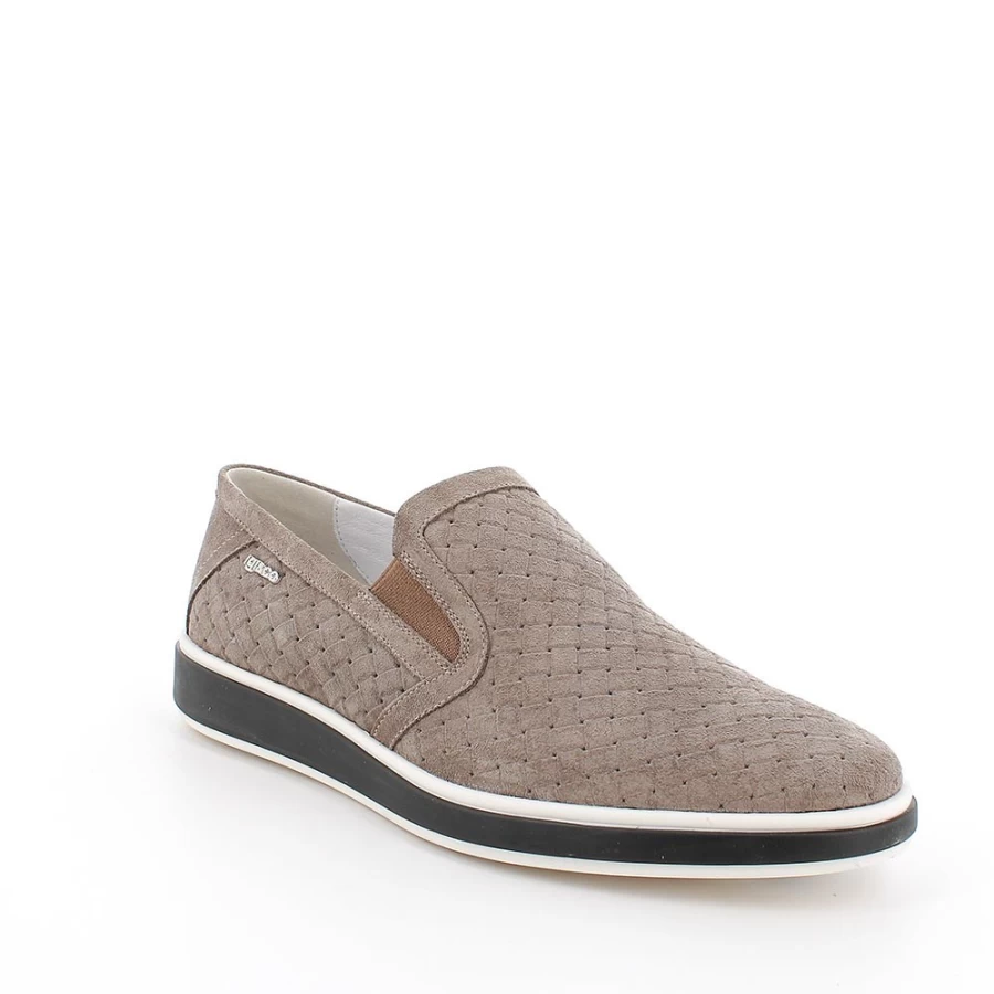 "Igi&Co Men's Beige Leather Slip-On Loafers"