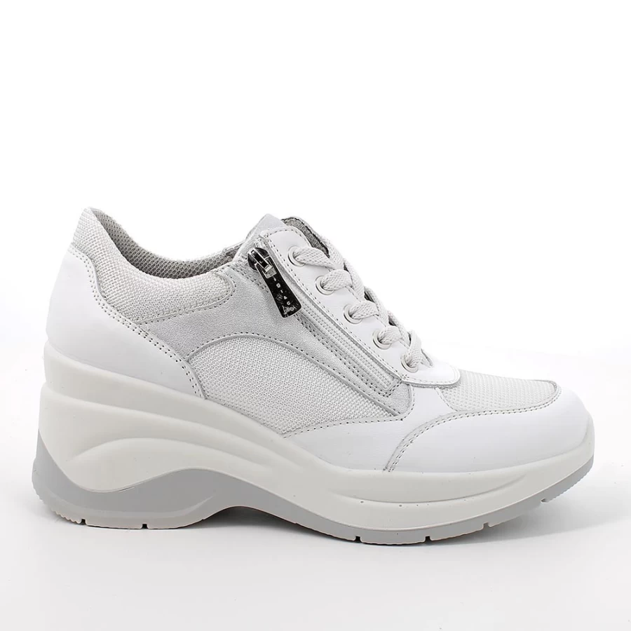 "Igi&Co Women's White Wedge Sneakers - Fashionable Comfort Footwear"