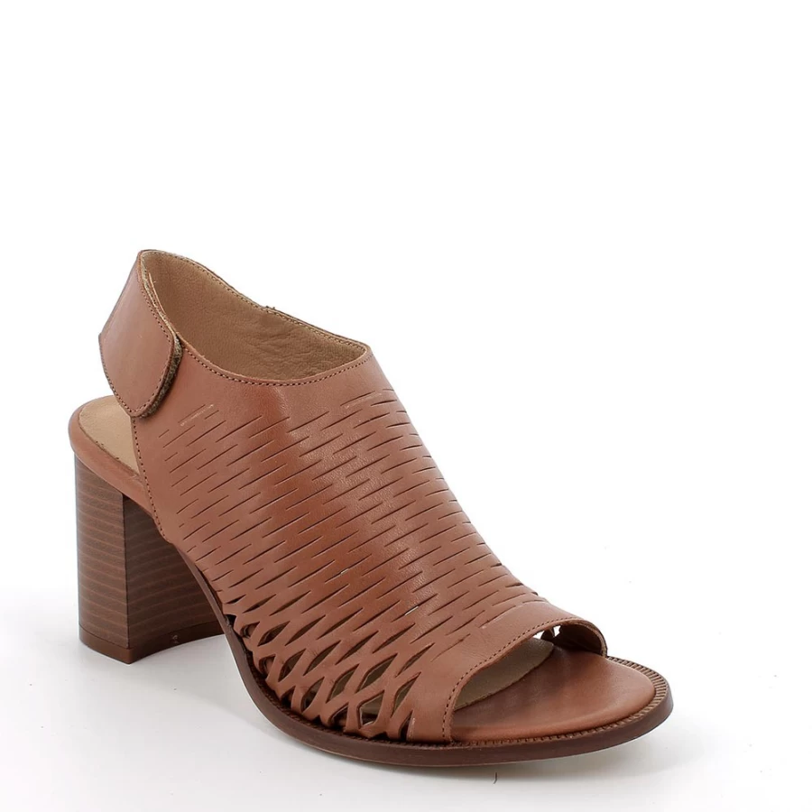 "Igi&Co Women's Brown Leather Heeled Sandals"