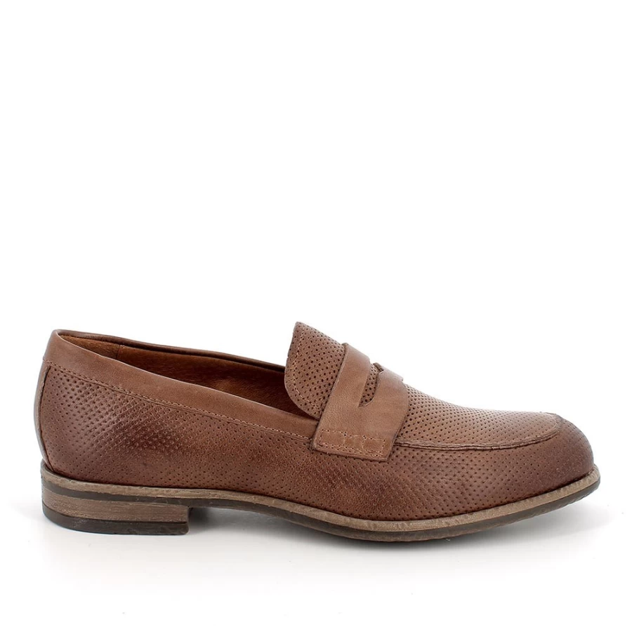 "Igi&Co Men's Brown Leather Moccasin Shoes"