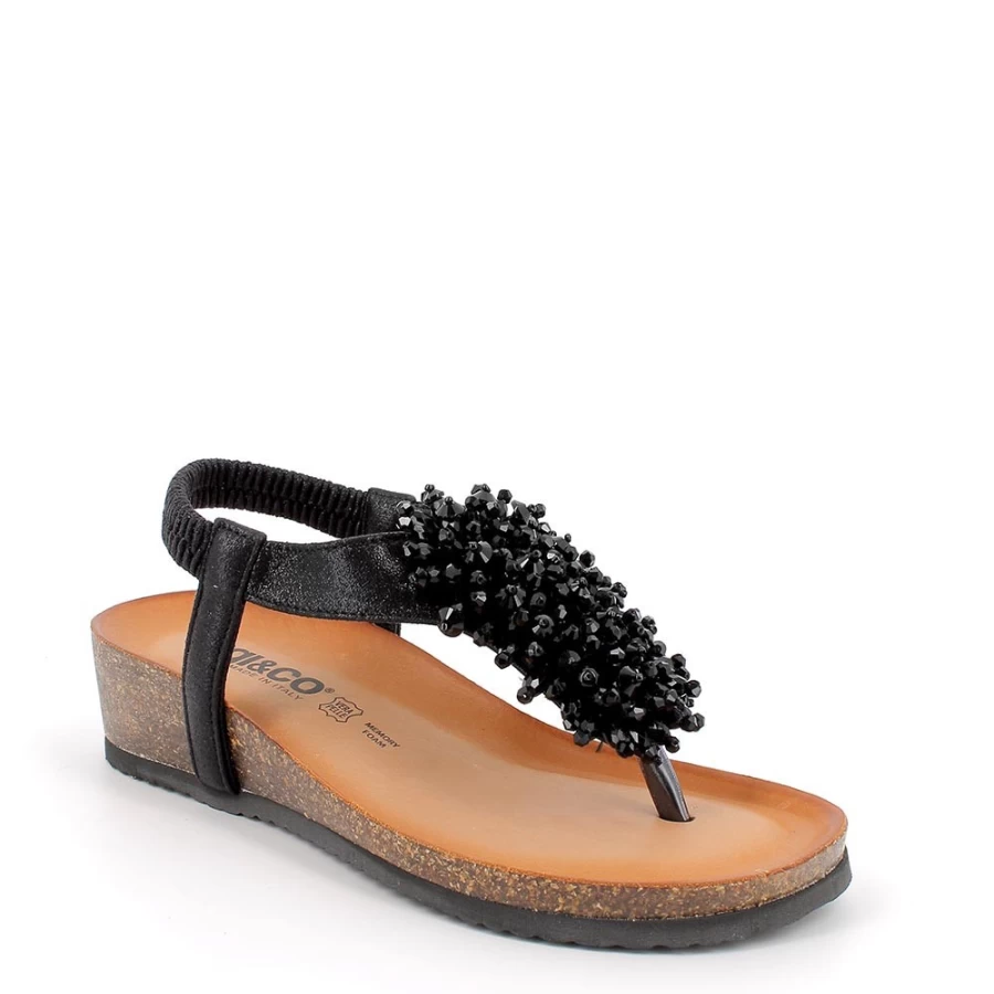 Igi&Co Women's Black Flip Flop Sandals - Comfortable & Stylish Ladies Slide Sandals