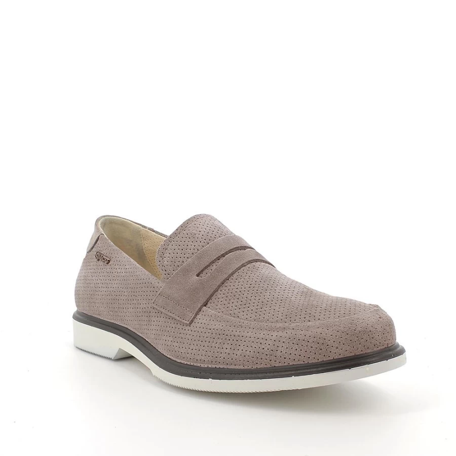 "Igi&Co Men's Beige Leather Moccasin Shoes"