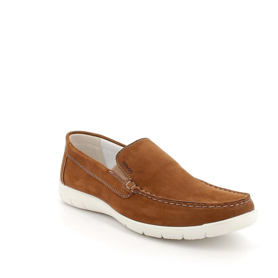 "Igi&Co Men's Leather Mocassin Shoes in Tobacco Color"