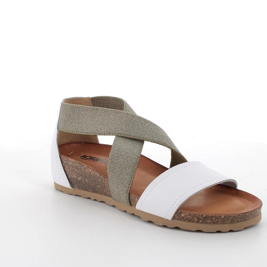 "Igi&Co Women's White Leather Sandals – Elegant & Comfortable Footwear"