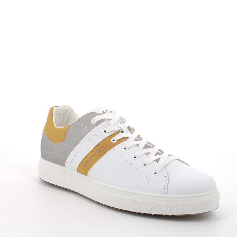 "Igi&Co Men's White-Beige Leather Sneakers – Premium Comfort & Style"