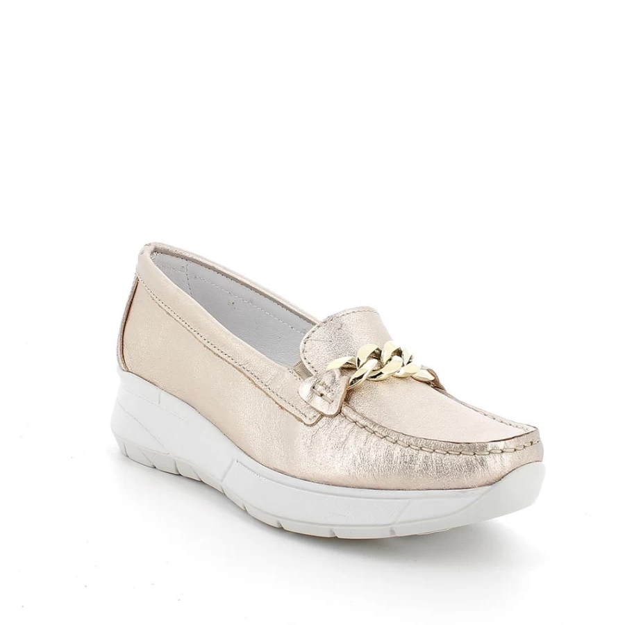 "Igi&Co Women's Champagne Leather Moccasin Shoes"