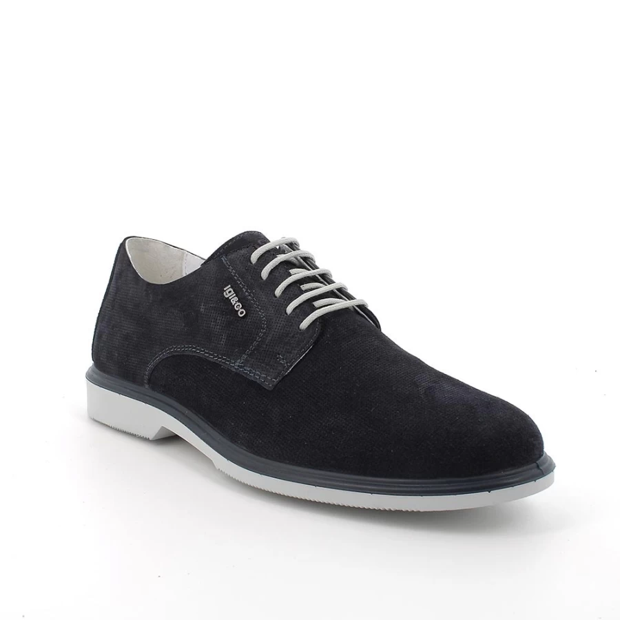 "Igi&Co Men's Blue Lace-Up Shoes – Stylish & Comfortable Footwear"