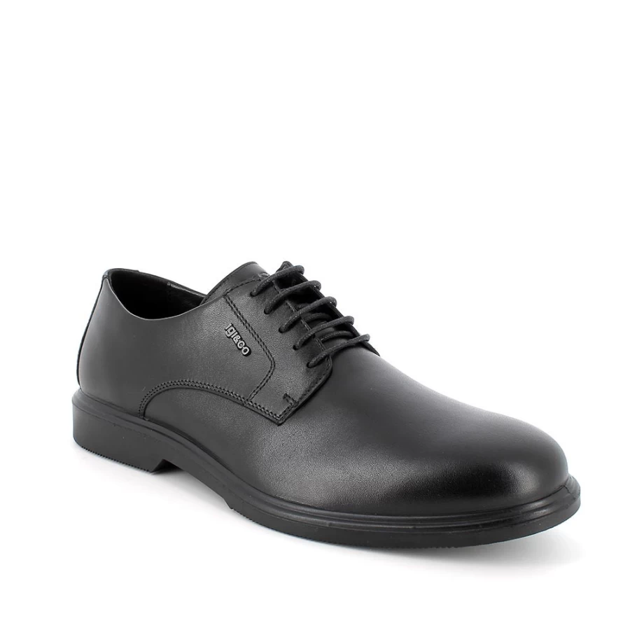"Igi&Co Men's Black Lace-Up Shoes – Stylish & Comfortable Footwear"