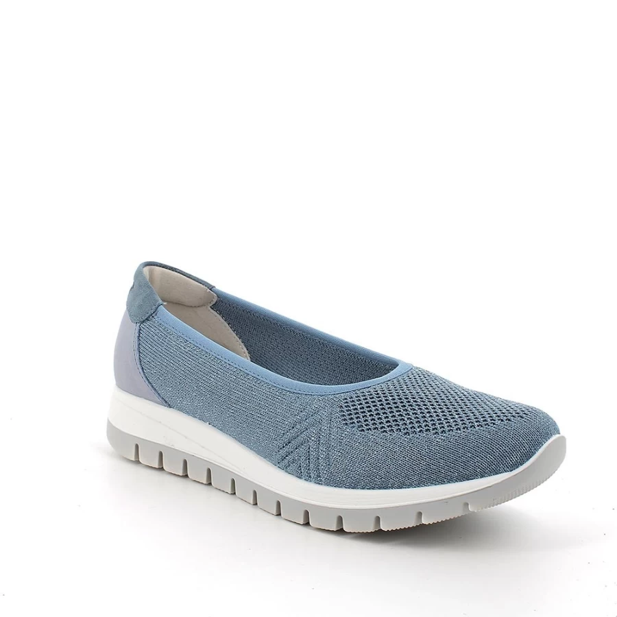 "Igi&Co Women's Mary Jane Shoes in Light Blue & Silver | Stylish Ladylike Flats"