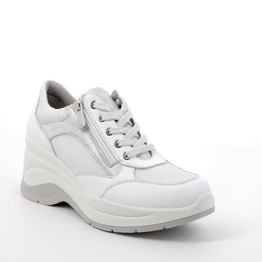 "Igi&Co Women's White Wedge Sneakers - Fashionable Comfort Footwear"