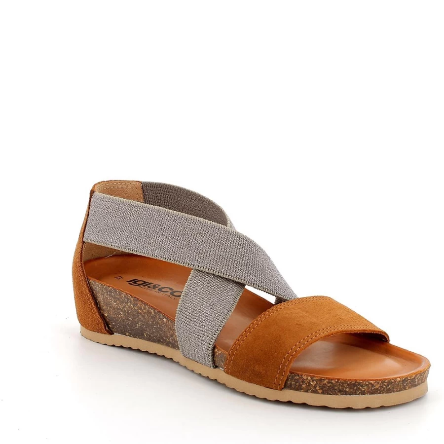 "Igi&Co Women's Leather Sandals in Copper Color – Elegant & Comfortable"