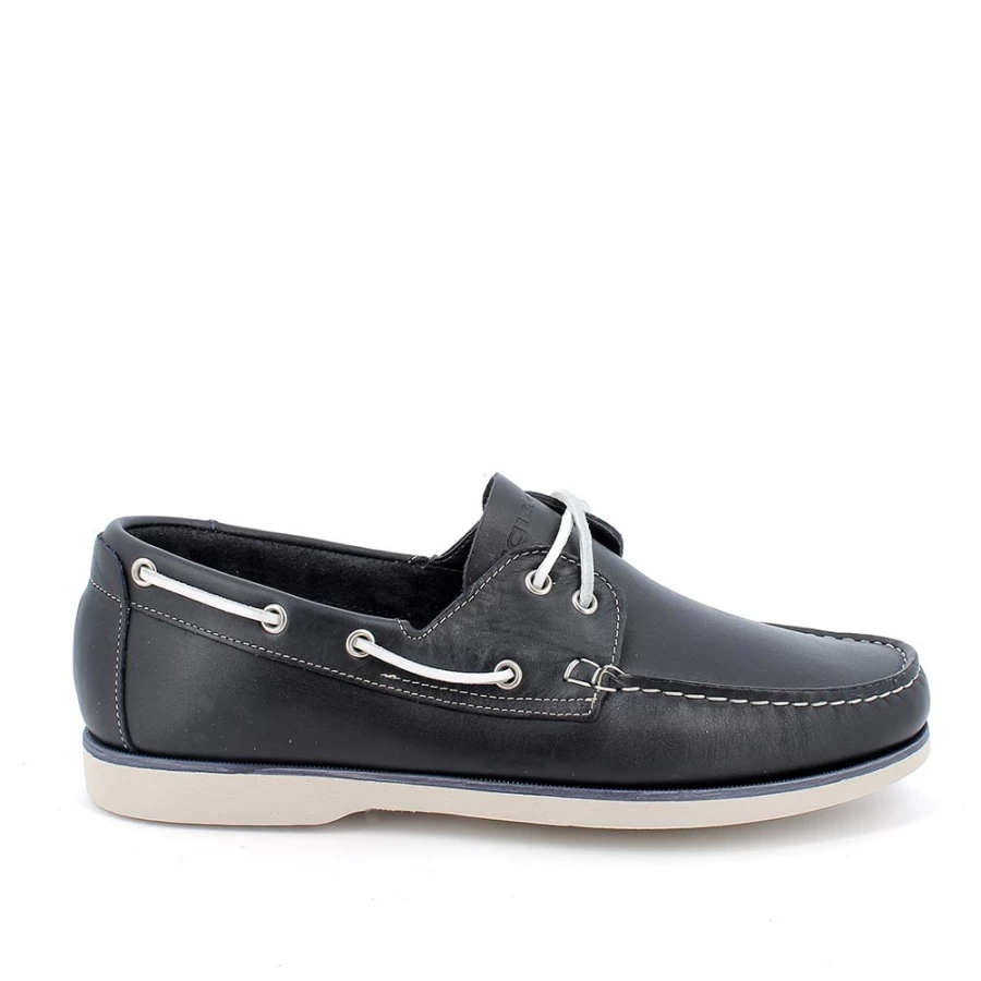 "Igi&Co Men's Blue Leather Moccasin Shoes"