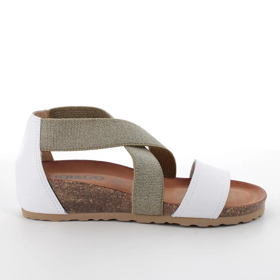 "Igi&Co Women's White Leather Sandals – Elegant & Comfortable Footwear"