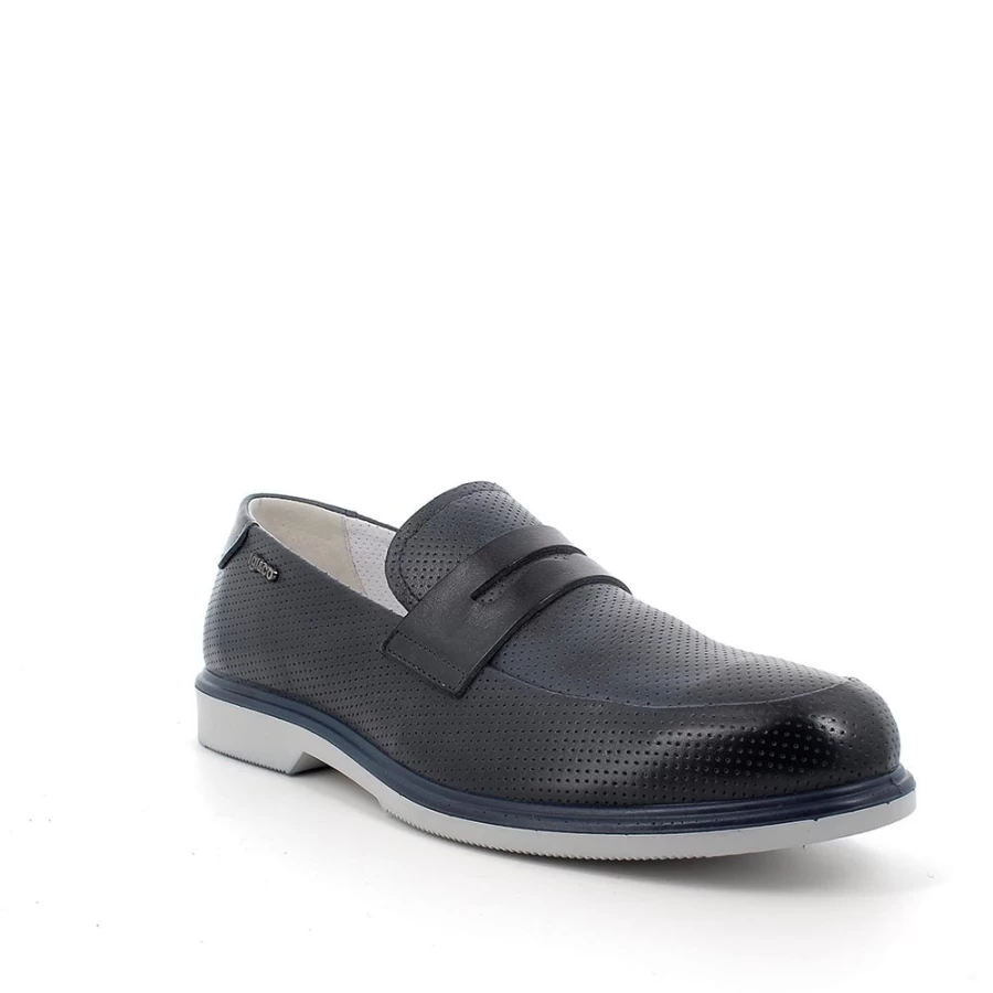"Igi&Co Men's Blue Leather Moccasin Shoes"
