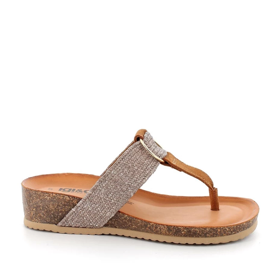 "Igi&Co Women's Leather Flip Flop Sandals in Copper"