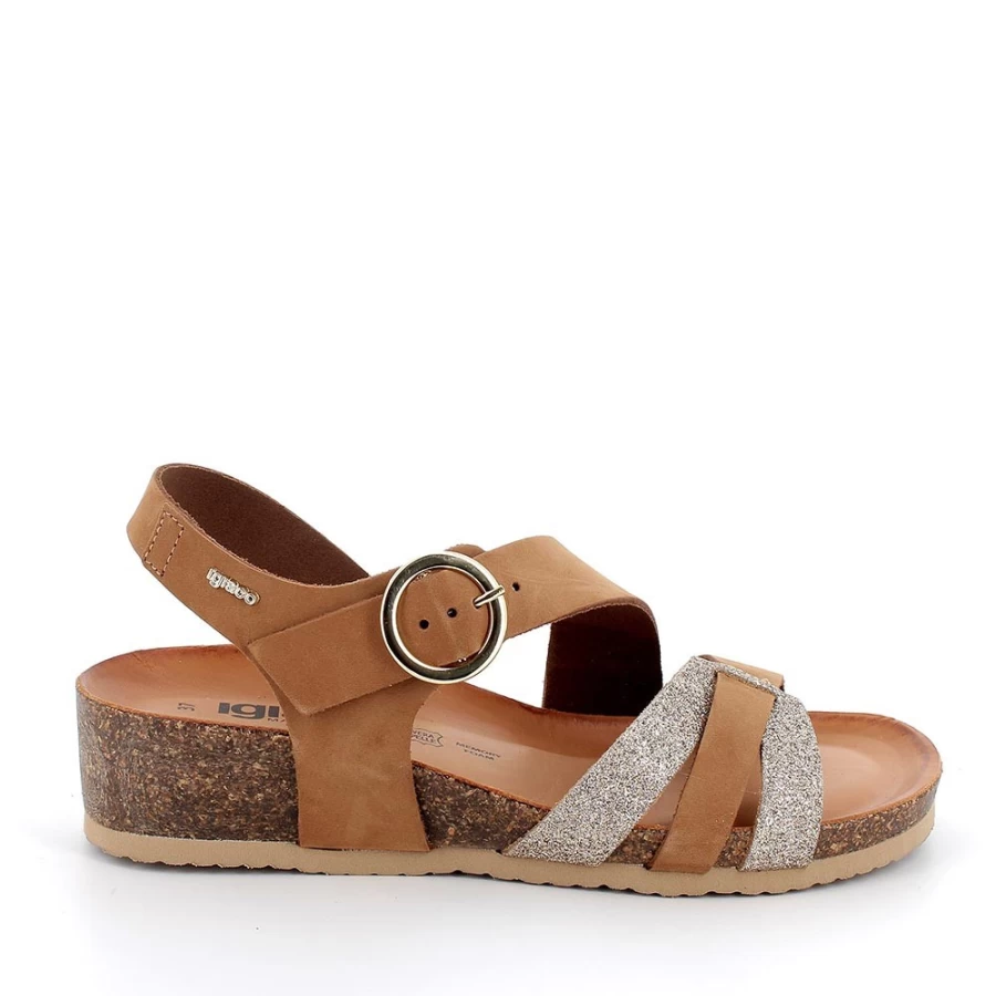 "Igi&Co Women's Brandy-Pink Leather Sandals"