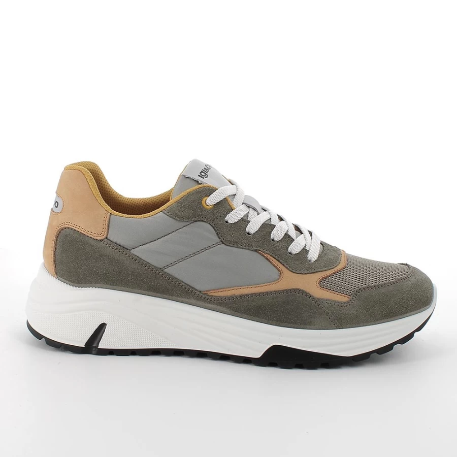 "Igi&Co Men's Military Green Sneakers – Stylish & Comfortable Footwear"