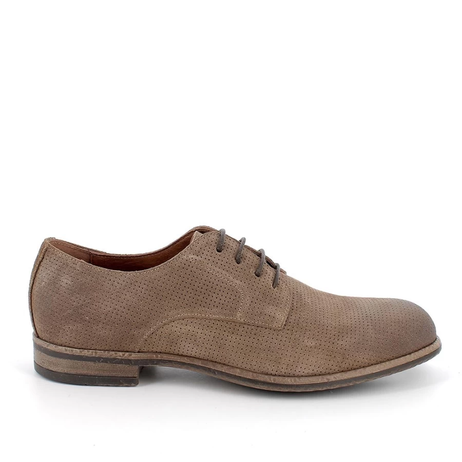 "Igi&Co Men's Dark Beige Lace-Up Shoes – Classic Style & Comfort"