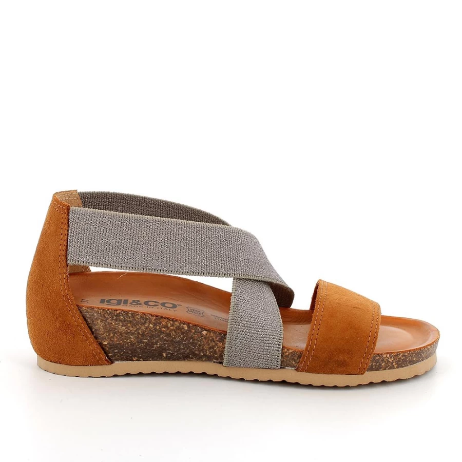 "Igi&Co Women's Leather Sandals in Copper Color – Elegant & Comfortable"