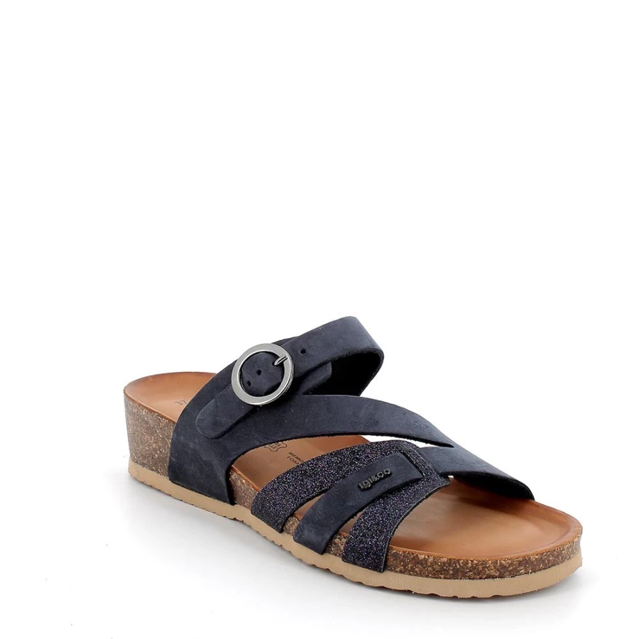 "Igi&Co Women's Blue Leather Sandals – Stylish & Comfortable Footwear"