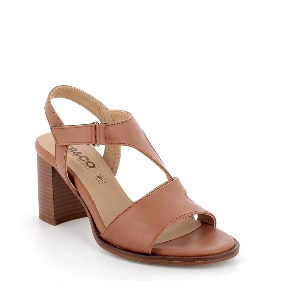 "Igi&Co Women's Brown Leather Heeled Sandals"