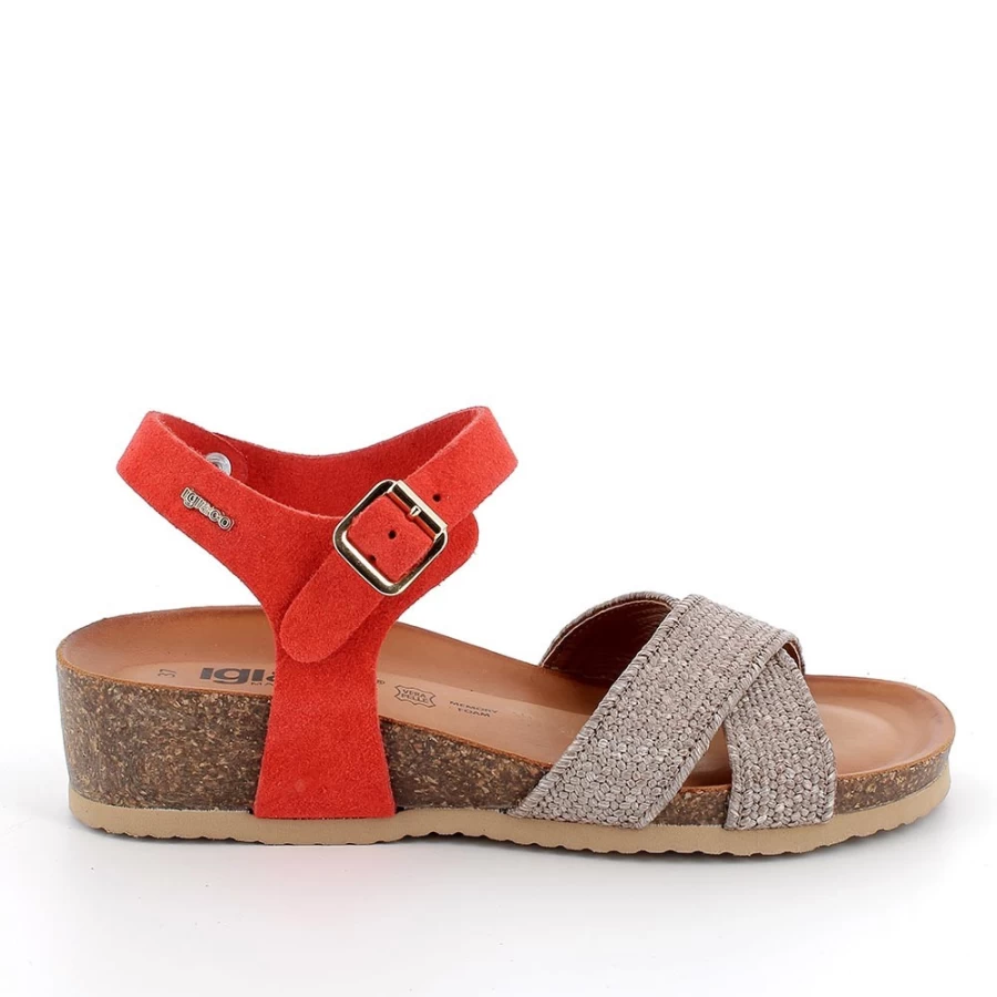 "Igi&Co Women's Coral Leather Sandals – Stylish & Comfortable"