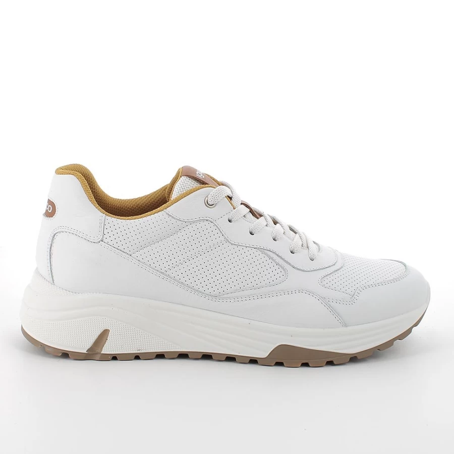 "Igi&Co Men's White Leather Sneakers – Premium Comfort & Style"