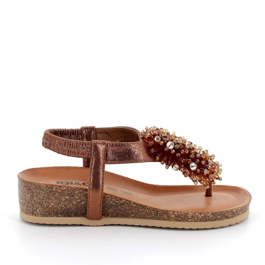 "Igi&Co Women's Bronze Flip Flop Sandals – Stylish & Comfortable"