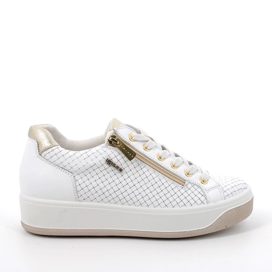 "Igi&Co Women's White Leather Sneakers – Stylish & Comfortable"