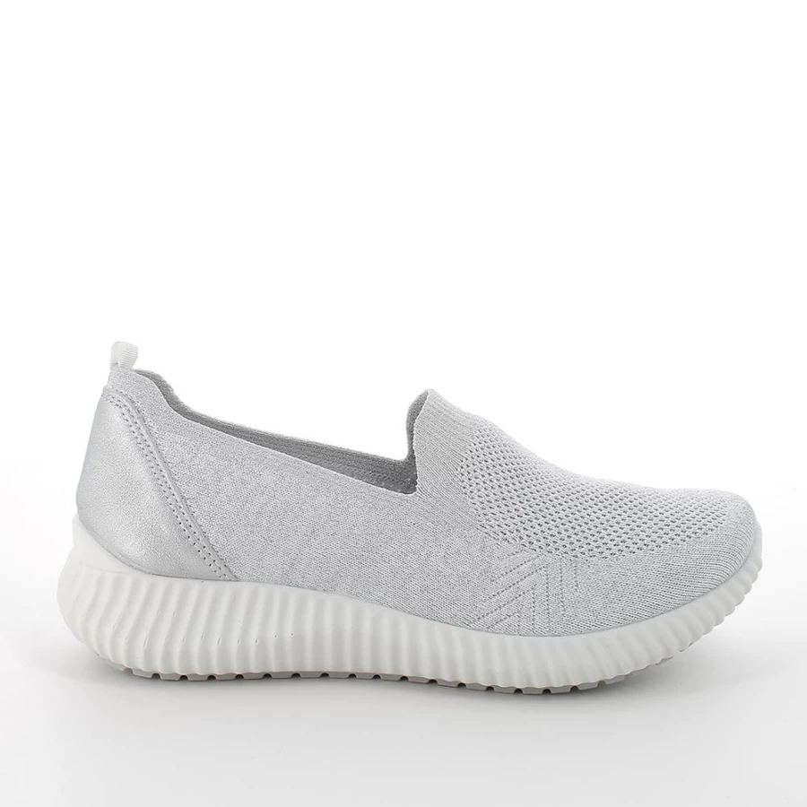 "Igi&Co Women's White-Silver Sneaker Sock Shoes"