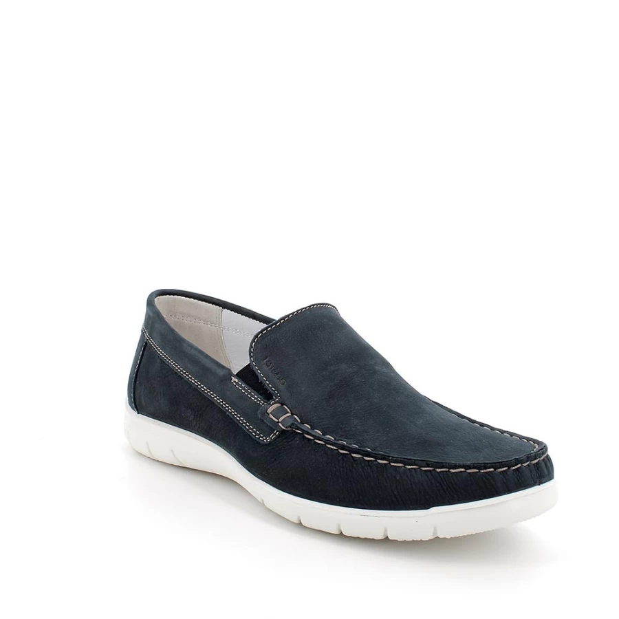 "Igi&Co Men's Blue Leather Moccasin Shoes"