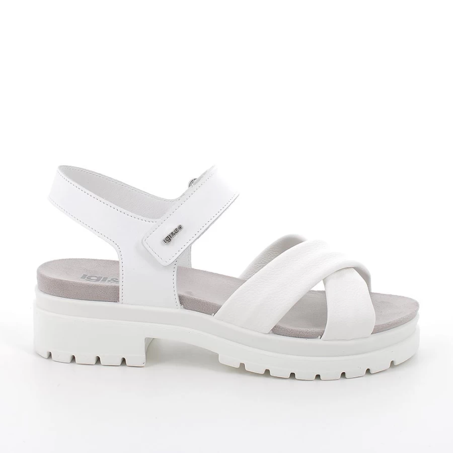 "Igi&Co Women's White Heeled Sandals – Elegant Ladies Summer Footwear"