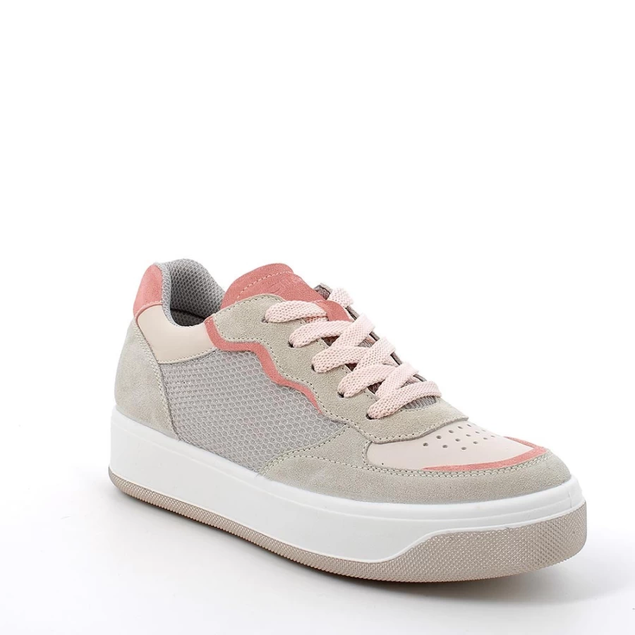 Igi&Co Women's Beige-Platinum Sneakers - Fashionable Comfort for Everyday Wear