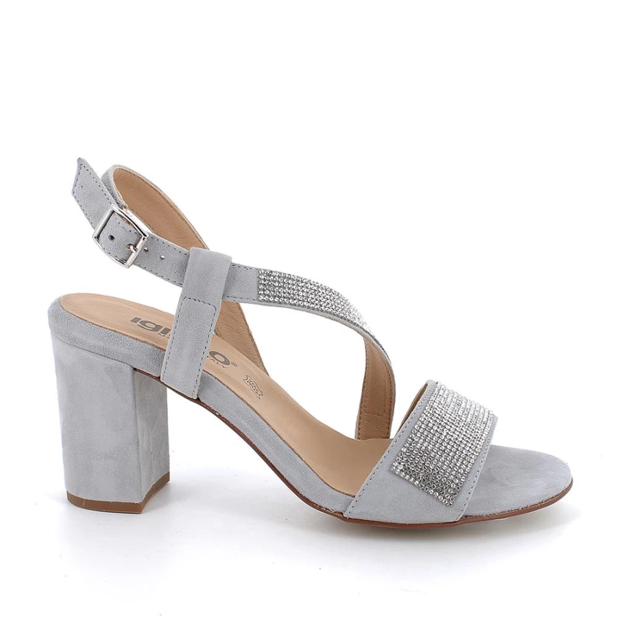 "Igi&Co Women's Leather Heeled Sandals – Ice Collection"