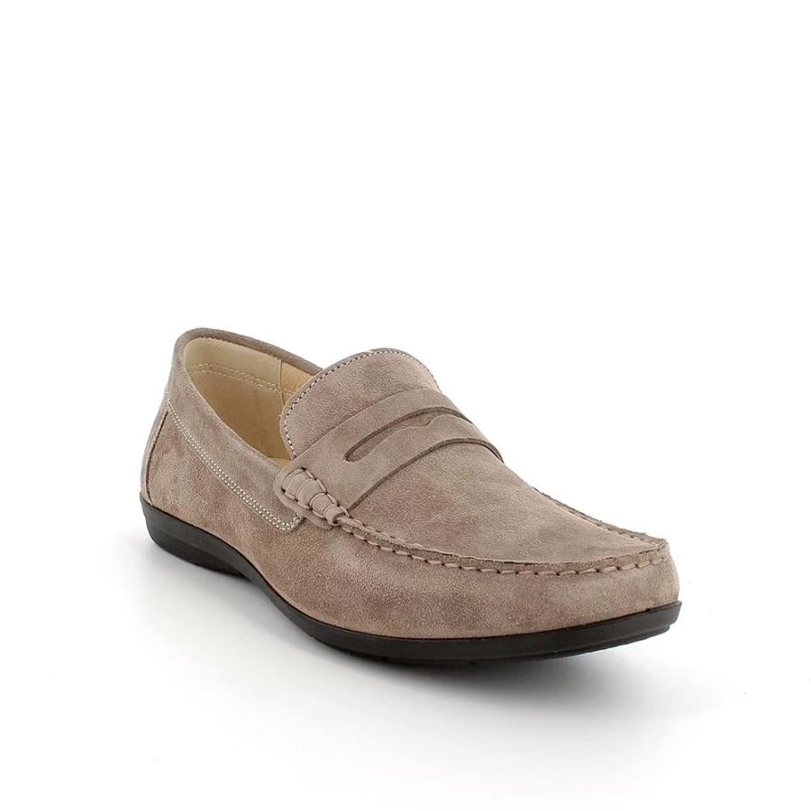 "Igi&Co Men's Beige Leather Mocassin Shoes"