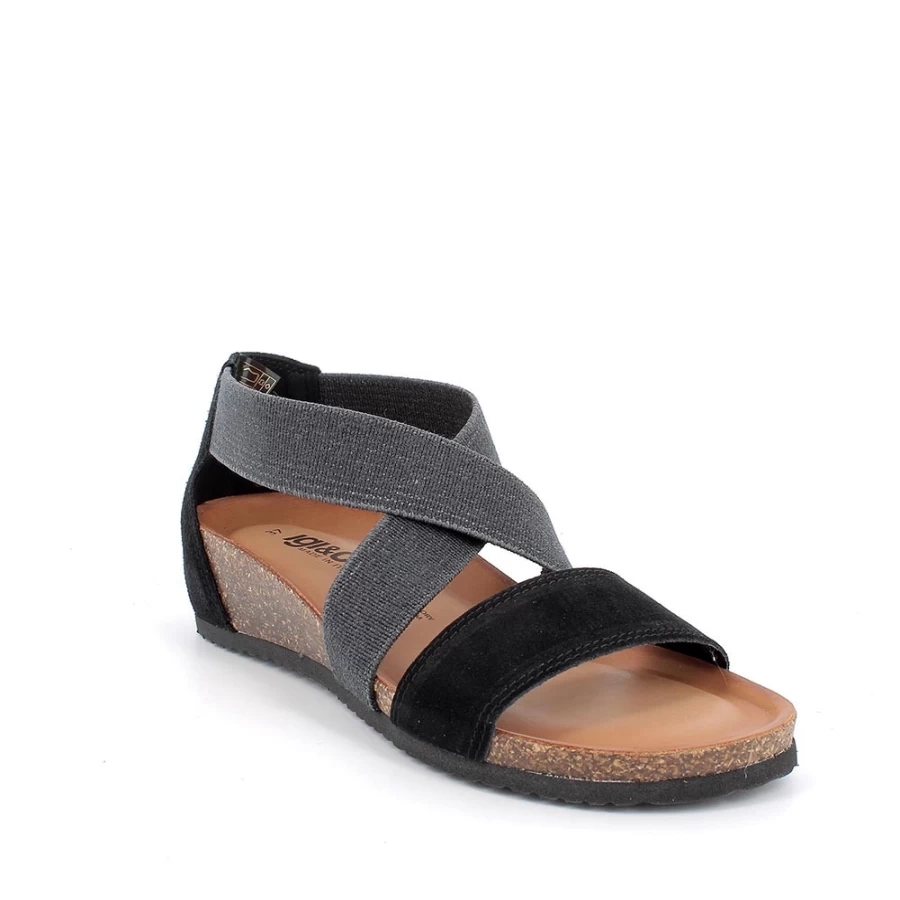 "Igi&Co Women's Black Leather Sandals – Stylish & Comfortable Footwear"
