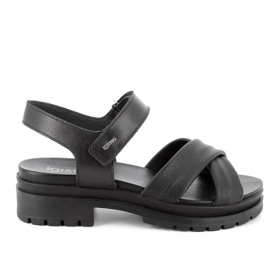 "Igi&Co Women's Black Heeled Sandals – Stylish & Comfortable Dress Sandals for Ladies"