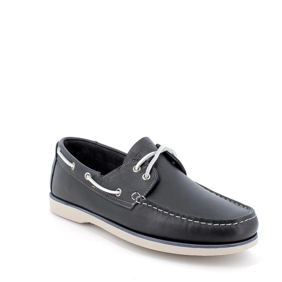 "Igi&Co Men's Blue Leather Moccasin Shoes"