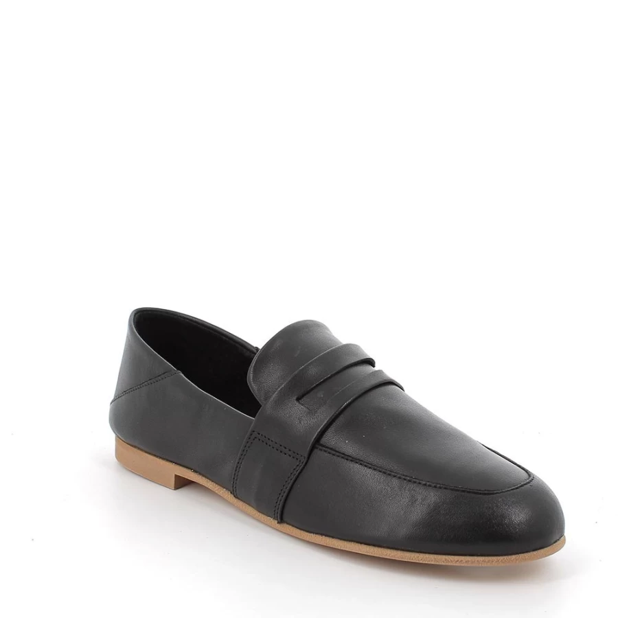 "Igi&Co Women's Black Leather Moccasin Shoes"