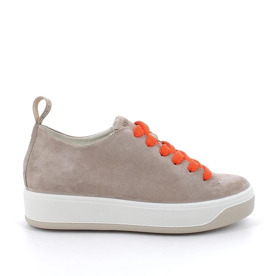 "Igi&Co Women's Light Brown Leather Sneakers - Stylish & Comfortable"