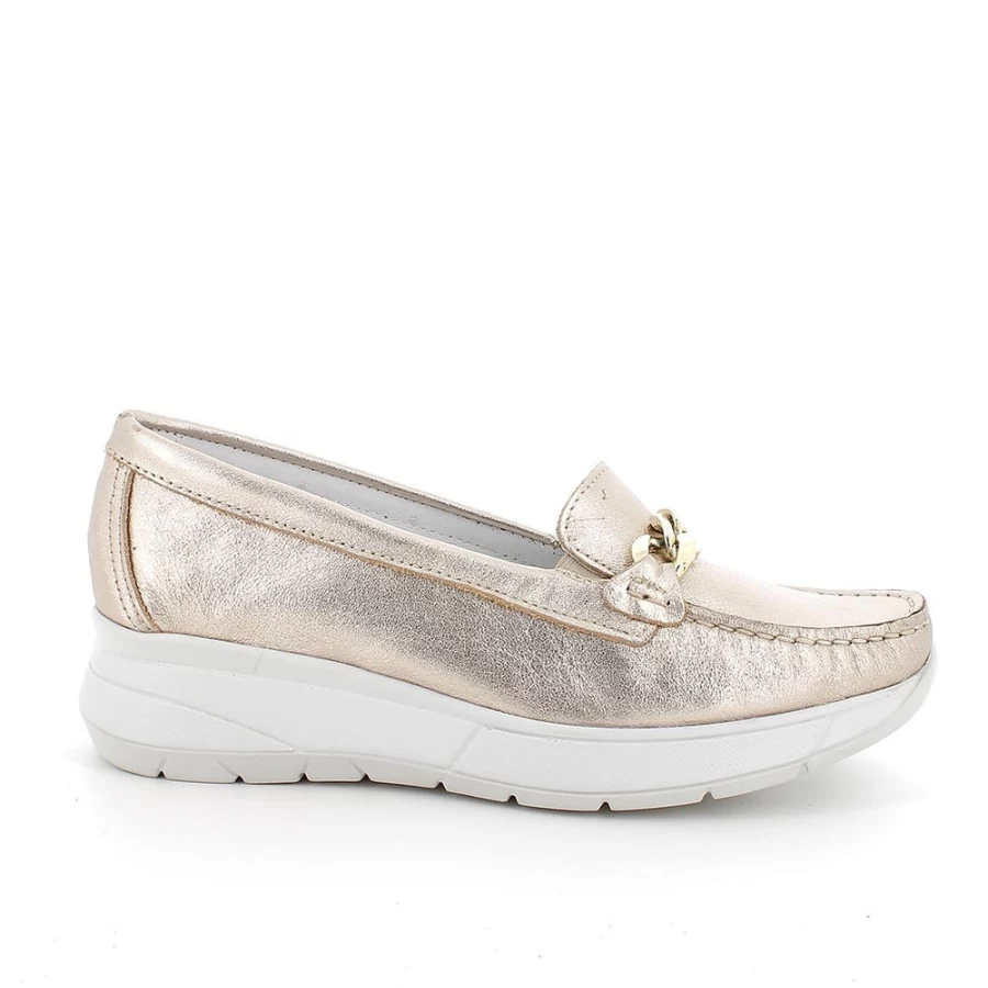 "Igi&Co Women's Champagne Leather Moccasin Shoes"